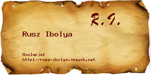 Rusz Ibolya névjegykártya